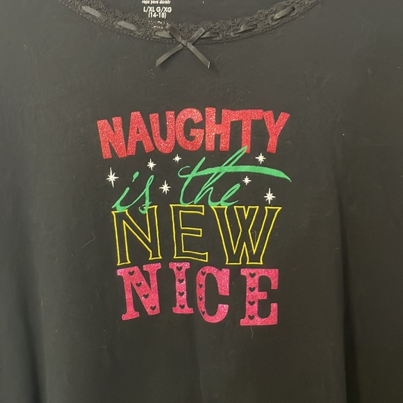 Simply basic sleepwear L / XL (14-18) black, naughty is the new nice - Picture 1 of 7